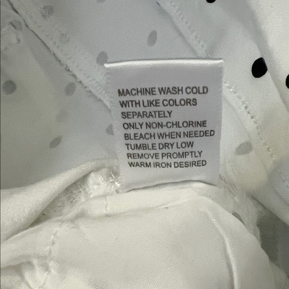 White Polka Dot Women's Capris - Picture 6 of 6